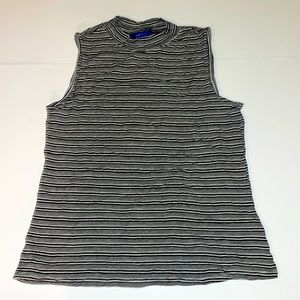 Striped mock turtle kneck tank